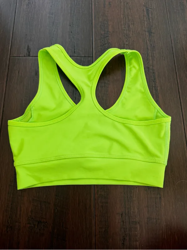 Neon Green Racerback Sports Bra - Image 3