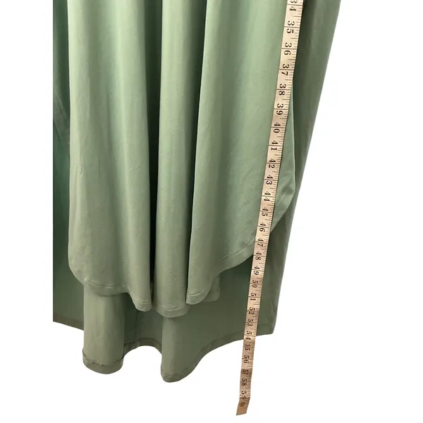Entro Sage Green‎ V-Neck Maxi Dress Pockets Side Slit Relaxed Fit Large - Image 8
