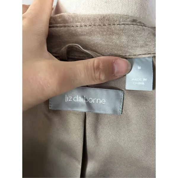 Liz Claiborne brown tan jacket suede size m - Image 5