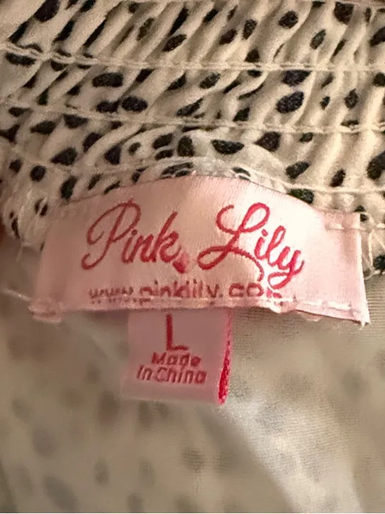 Pink Lily White Mini Dress with Black Dot Print - Image 3