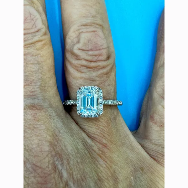2 carat Moissanite Triangular Cut Ring with Moissanite Accents Size 7 - Image 13