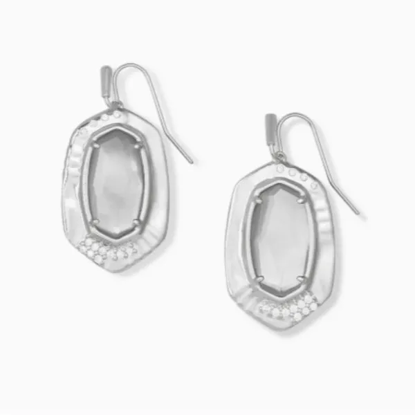 NWOT Kendra Scott Anna Silver Drop Earring In Gray Illusion - Image 2