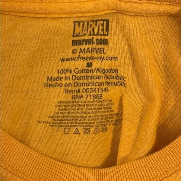 Marvel Women’s Yellow Cropped Graphic Tee Size Medium - Image 4