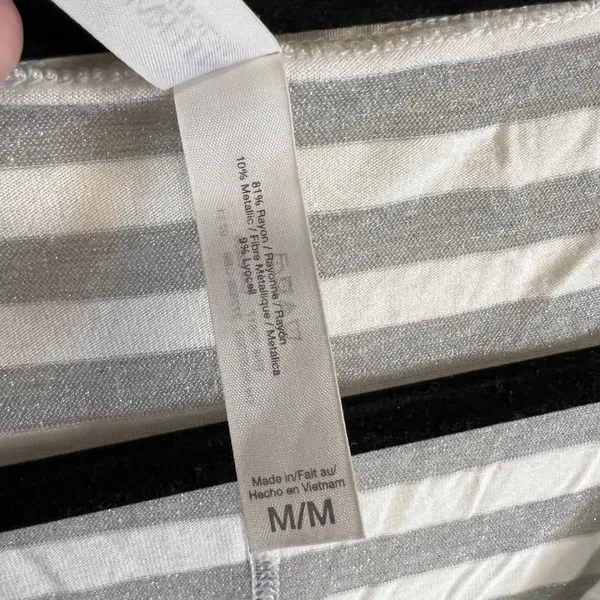 Victorias Secret Supermodel Essentials Striped Silver‎ Metallic Logo Top Medium - Image 6