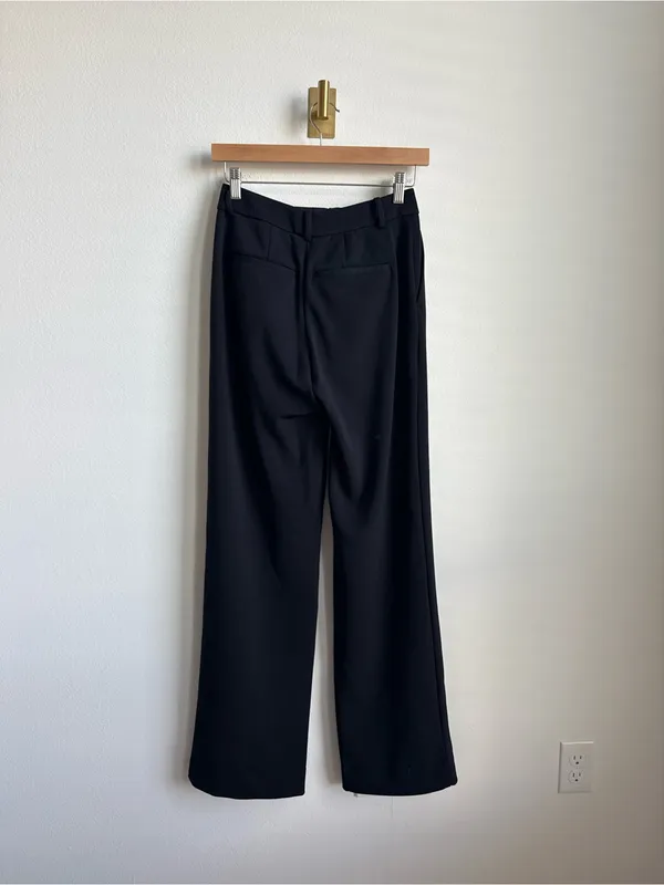 CUTS Essential Pants Black Wide Leg Pintuck Trousers Size 6 - Image 3