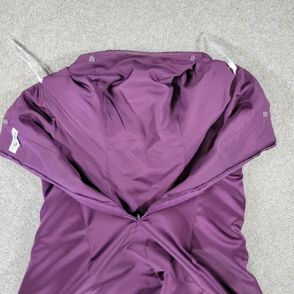 DaVinci Prom Dress Womens 14 Purple Satin Strapless Jeweled Band Formal Cocktail - Image 12