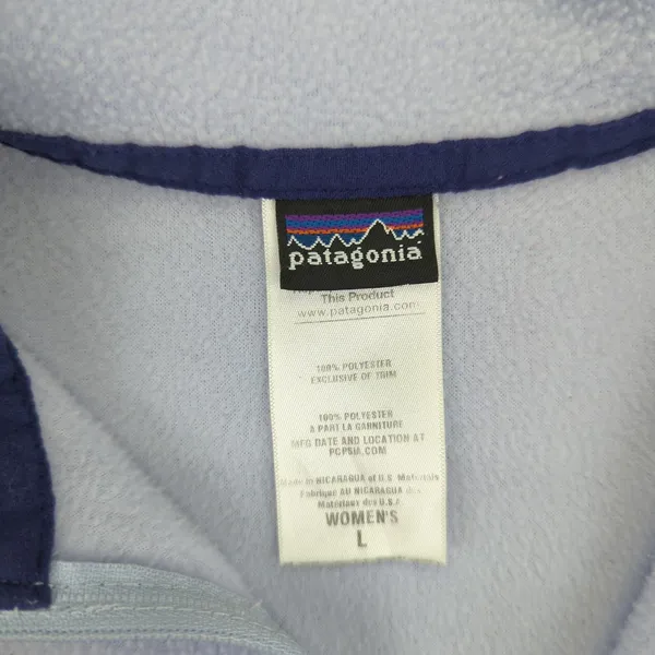 Patagonia‎ Los Gatos Womens Laege Fleece Pullover 1/4 Zip Purple Gorpcore 11769 - Image 7