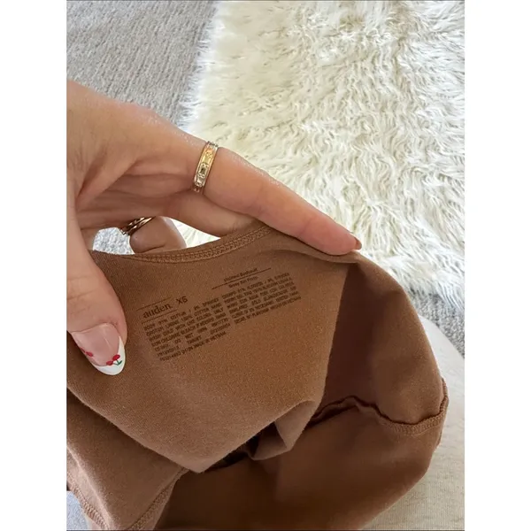 Audren Brown Squareneck Bodysuit Tan Size XS - Image 4