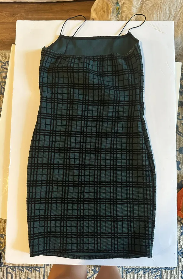 Windsor Tight Dark Green Plaid Dress - Image 2