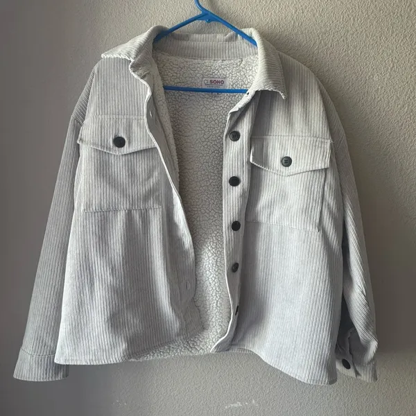 Ci Sono Light Beige Corduroy Button-Front Jacket - Image 9