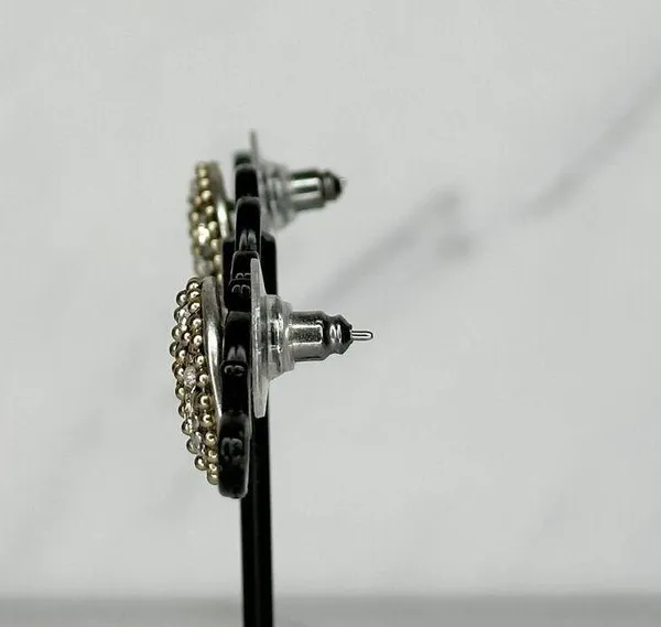 Chico's Rhinestone Studded Stud Earrings Pierced Pair - Image 6