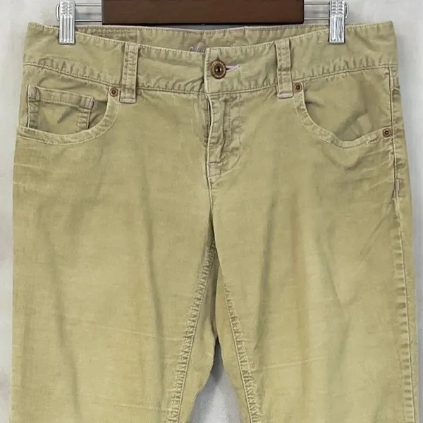 Y2K American Eagle Corduroy Pants Women 8‎ Low Rise Stretch Flare Indie Boho - Image 3