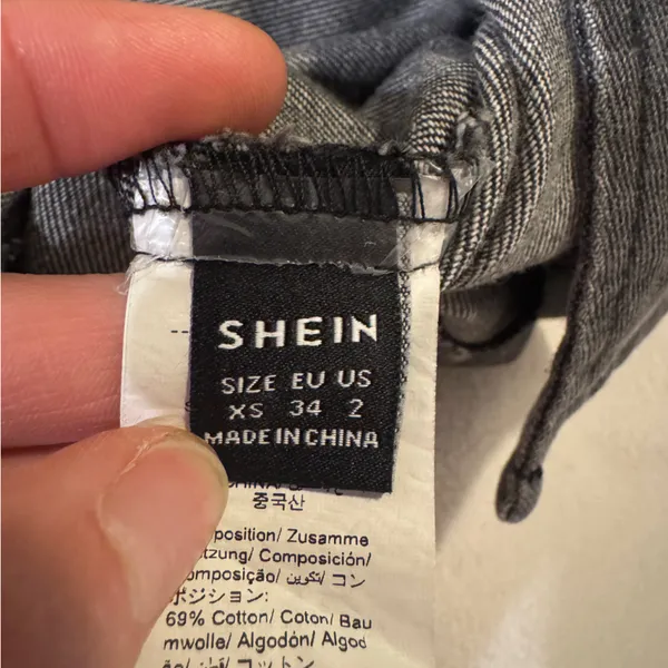 SHEIN Gray Denim Vest with ties - Image 4