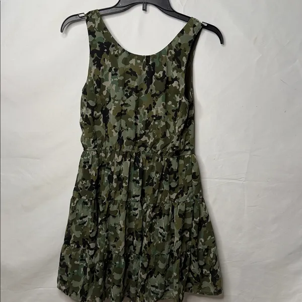 Band of gypsies camo camouflage sleeveless fit and flare pleated dress sz S - Image 5