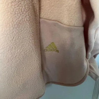 Essentials Golden Logo Sherpa Fleece Hoodie Blush Gold NWT - Image 5