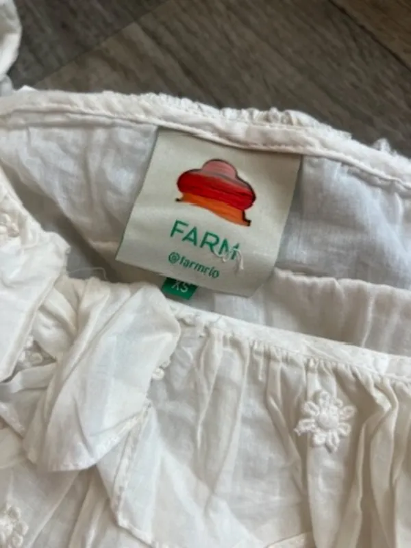 Farm Rio White Ruffled Crop Top XS - Image 14