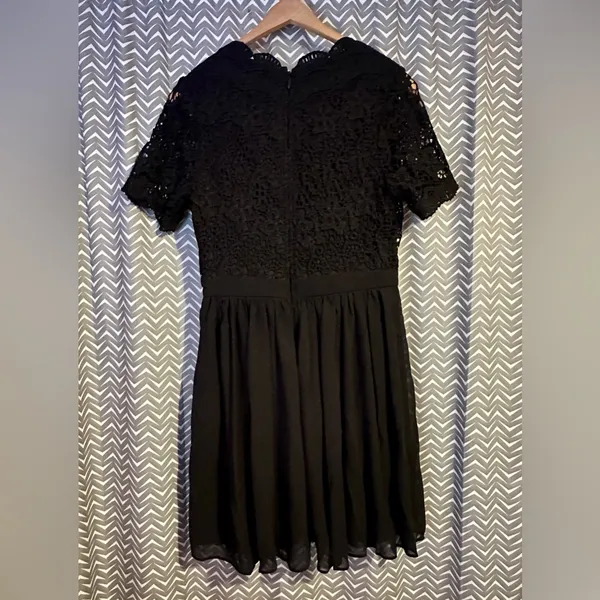 Lulus | Angel in Disguise Black Lace Skater Dress, Size M - Image 7