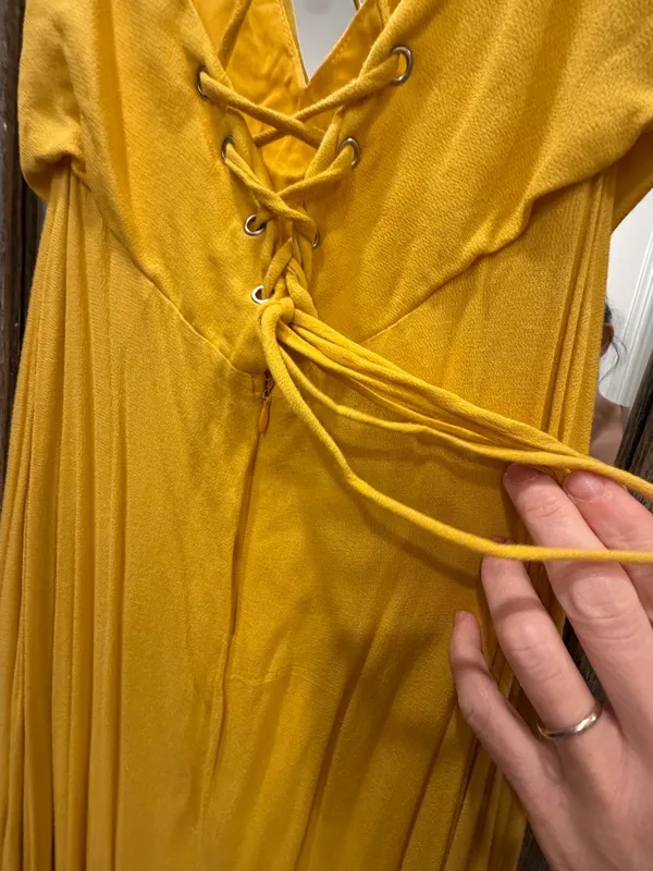 High Low Dress Yellow Size M - Image 4