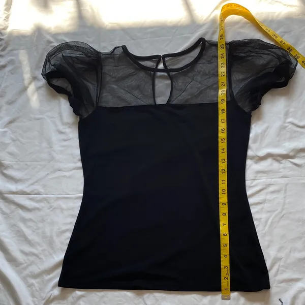 Express Black Top with Sheer Sleeves - Image 15