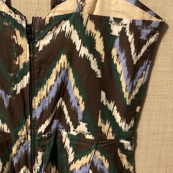 Stylish Geometric Women's Romper Green Size M - Image 4
