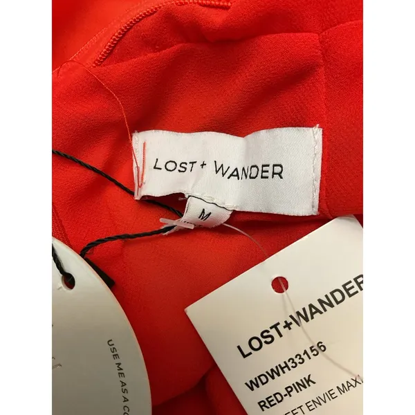 Lost + Wander Sweet Envie Midi Slip Dress Size M Satin Ruffled NWT Square Neck‎ - Image 9