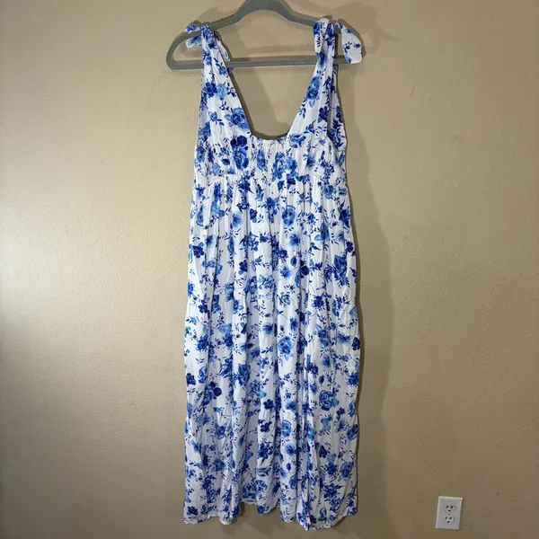 NWT Baltic Born Mariah Tank Florals Blue White Maxi Dress Sz M Wedding Beach - Image 9