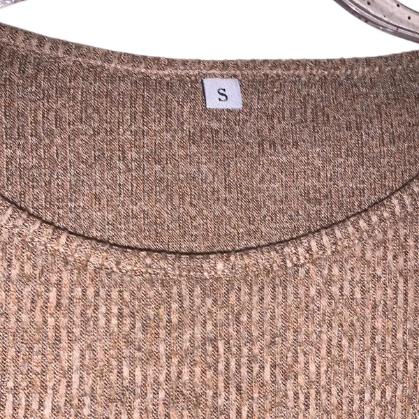 Woman’s Small Brown Ribbed Knit Crop Top and Wide-Leg Pants Set - Image 7