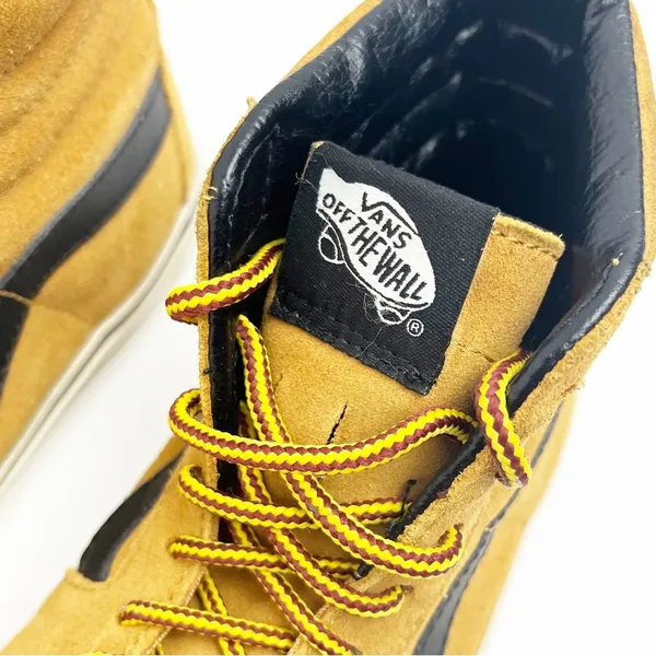 VANS Suede Wheat Tan Black SK8 High Top Sneakers, Size 6.5 - Image 7