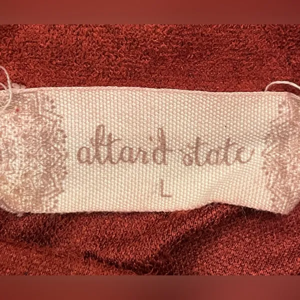 Altar’d State Rust Halter Top, suede feel, detailed overlay Size Large - Image 2