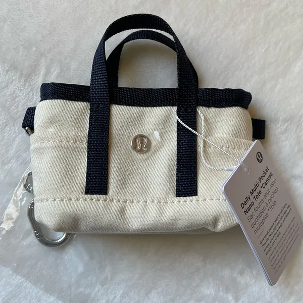 Lululemon Daily Multi-Pocket Nano Canvas Tote Bag / Bag Charm /Keychain - Image 2