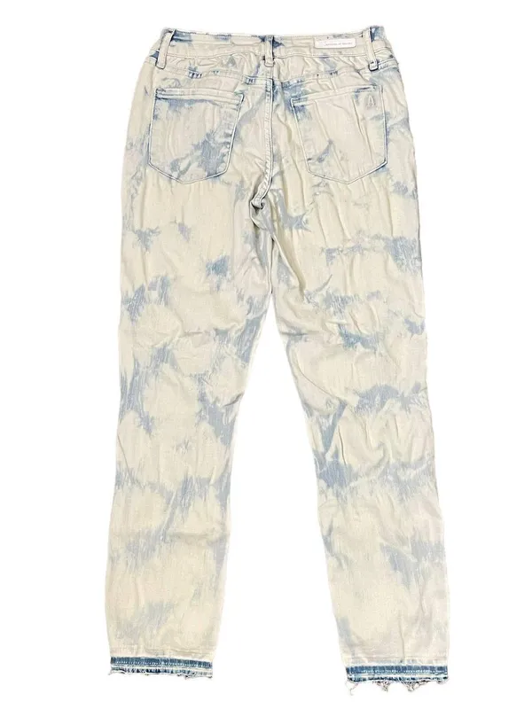 Article Of Society Straight Leg Jeans Frayed Hem Tie Dye Bleached Denim 26 Women - Image 9