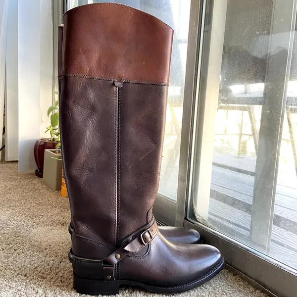 FRYE Lindsay Spur Boot Dark Brown Multi Smooth Full Grain NWT 6.5 - Image 3