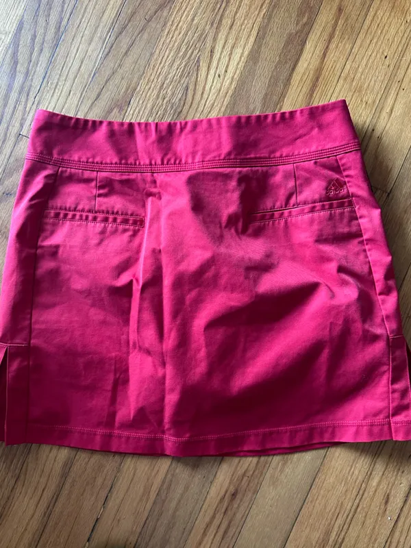 adidas Red Tennis Golf Skort Three Stripe Performance Size 6 Sporty - Image 3