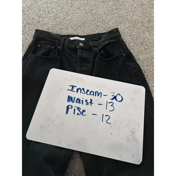 PacSun Washed Black High‎ Rise Distressed Dad Jeans Size 26 Ripped Knee Raw Hem - Image 5