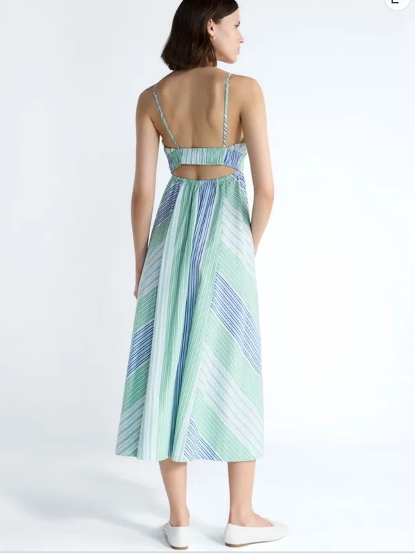 NWT Free Assembly Striped 100% Cotton Maxi Dress sz L 12-14 - Image 6