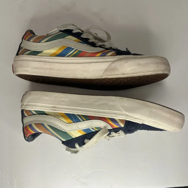 Vans Old Skool UltraCush Retro Stripes Dress Blues Women 7 Men 5.5 Skate‎ Shoes - Image 5