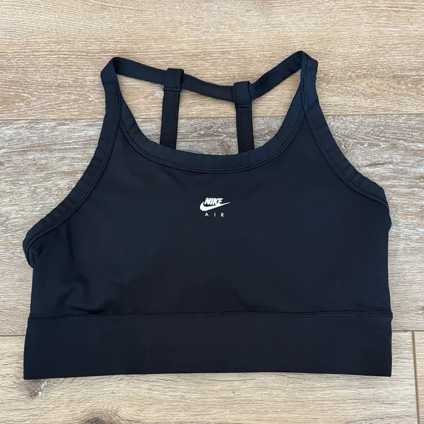 Nike Air Swoosh Bra Black Strappy Sports Bra Size Large - Image 3