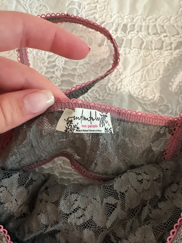 Free People All Day Lace Cami in After Dark - Image 5