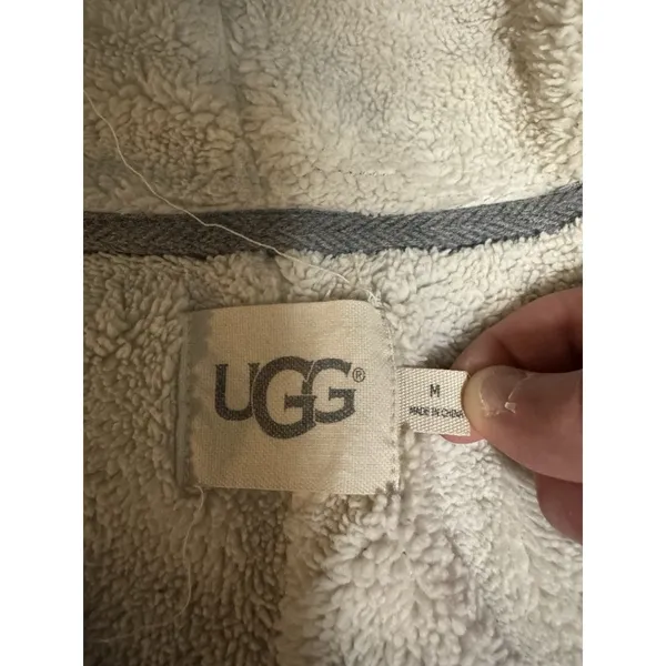 UGG Women Size‎ Medium Fleece Lined Open Front Cardigan Sweater Preppy Winter - Image 3