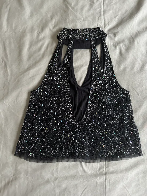 Anthropologie Sequin High Neck Tank Top - Image 3