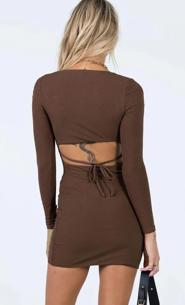 Princess Polly Brown Mini Dress - Image 2