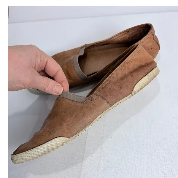 Frye Brown Nubuck Slip-On Flats Minimal Euro Comfort Travel‎ 8M - Image 5