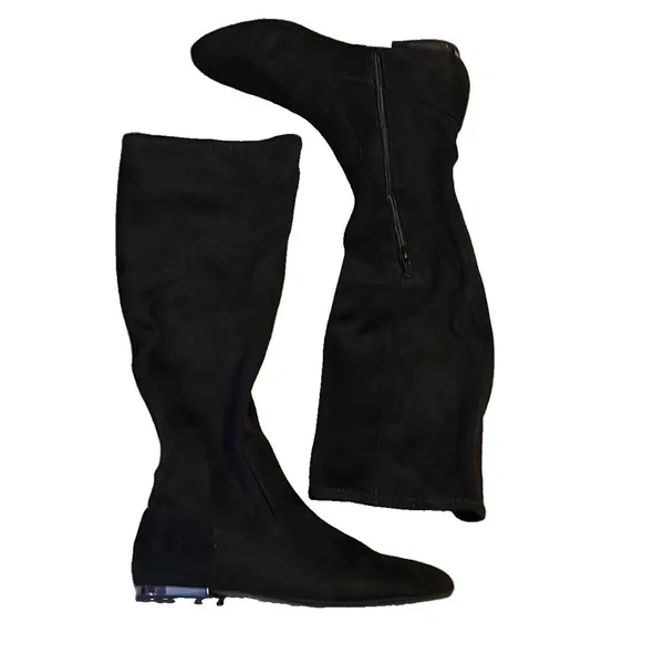NWT Jessica Simpson Gilia Black Microsuede Knee High Flat Riding Boots Size 7 - Image 5