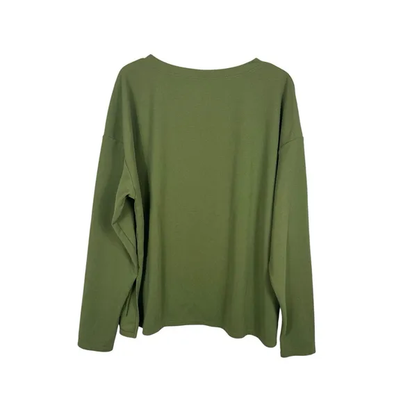 Halara Womens Green Henley Top Long Sleeve Soft Stretch Casual Lounge 2x - Image 5