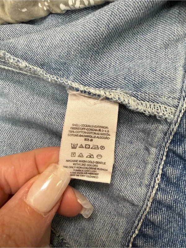 Free People Faded Light Blue Denim Jacket - Image 7