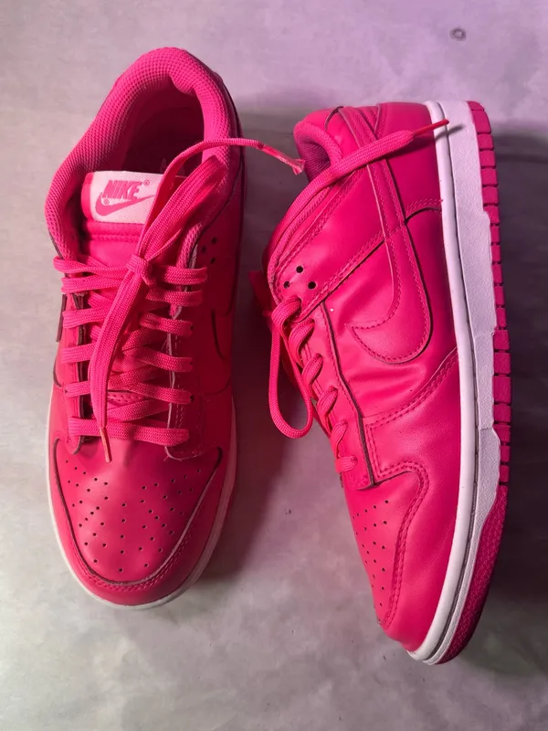 Nike Women's Hot Pink Low-Top Leather Sneaker - Image 7