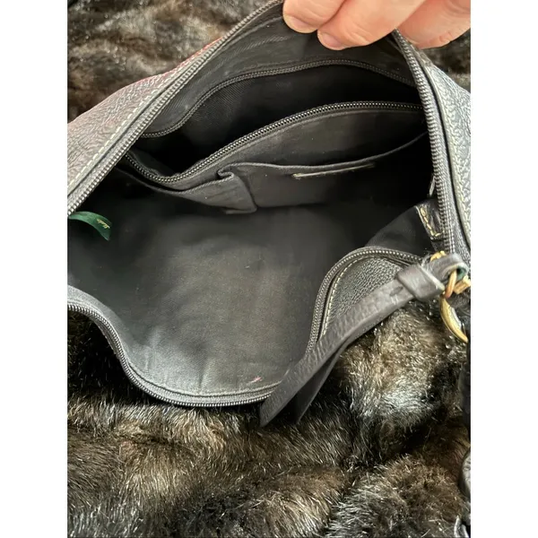 LAUREN RALPH LAUREN Genuine Leather Black Hobo Shoulder Bag with Braided Strap - Image 6