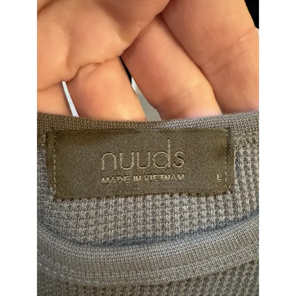 Nuuds 2 Pc Loungewear Set Cropped Top Long Sleeve Pant Green Gray Size Large - Image 5
