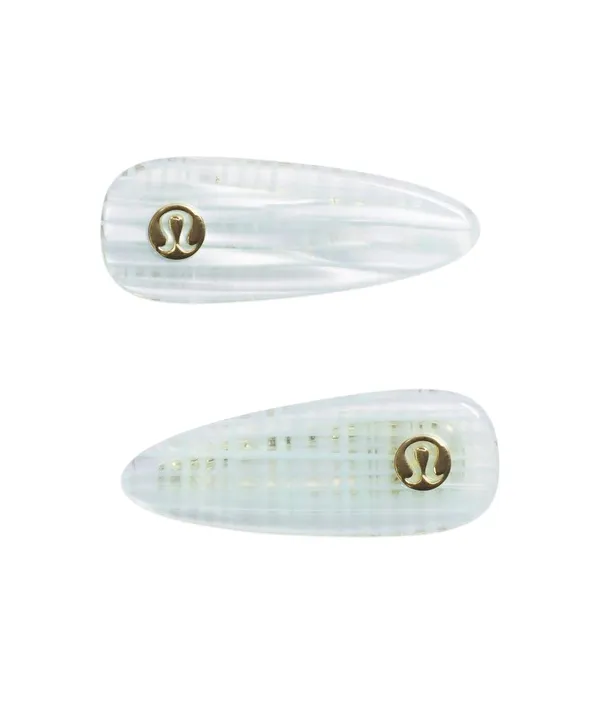 Lululemon Alligator Hair Clips 2 Pack Foam Cloud White - Image 9