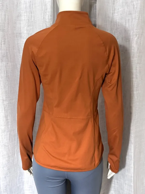 Yogalicious Full Zip Athletic Jacket Size Small Orange Yoga Running Preowned - Image 5